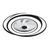 Modern Flush Mount Bladeless Ceiling Fan with Dimmable LED Light for Bedroom and Living Room