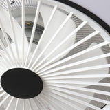 Modern Flush Mount Bladeless Ceiling Fan with Dimmable LED Light for Bedroom and Living Room