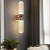 Modern Minimalist Strip LED Wall Sconce with 3 Color Step Dimming for Living Room and Bedroom