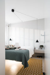 Modern Minimalist Swag Pendant Light with Extra Long Cable for Geometric Ceiling Designs