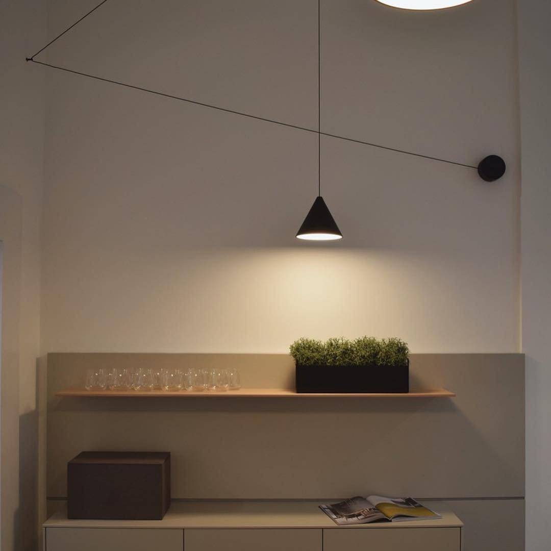 Modern Minimalist Swag Pendant Light with Extra Long Cable for Geometric Ceiling Designs