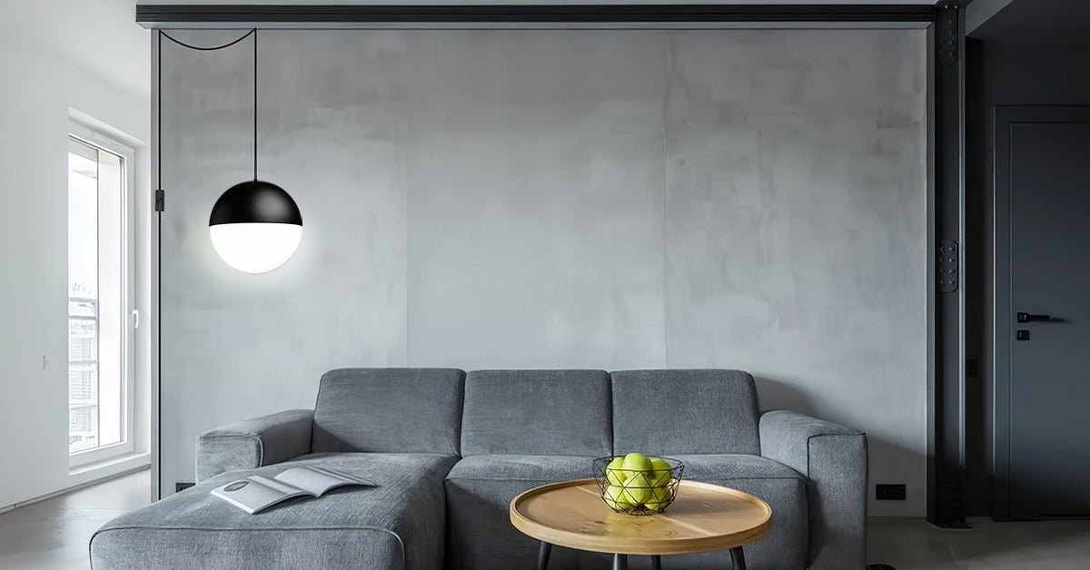 Modern Minimalist Swag Pendant Light with Extra Long Cable for Geometric Ceiling Designs