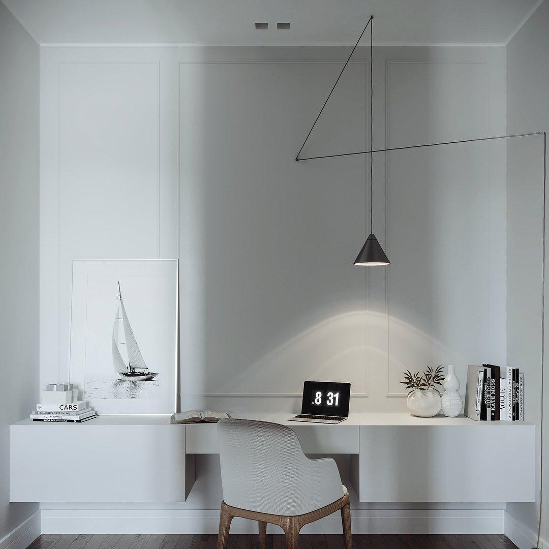 Modern Minimalist Swag Pendant Light with Extra Long Cable for Geometric Ceiling Designs