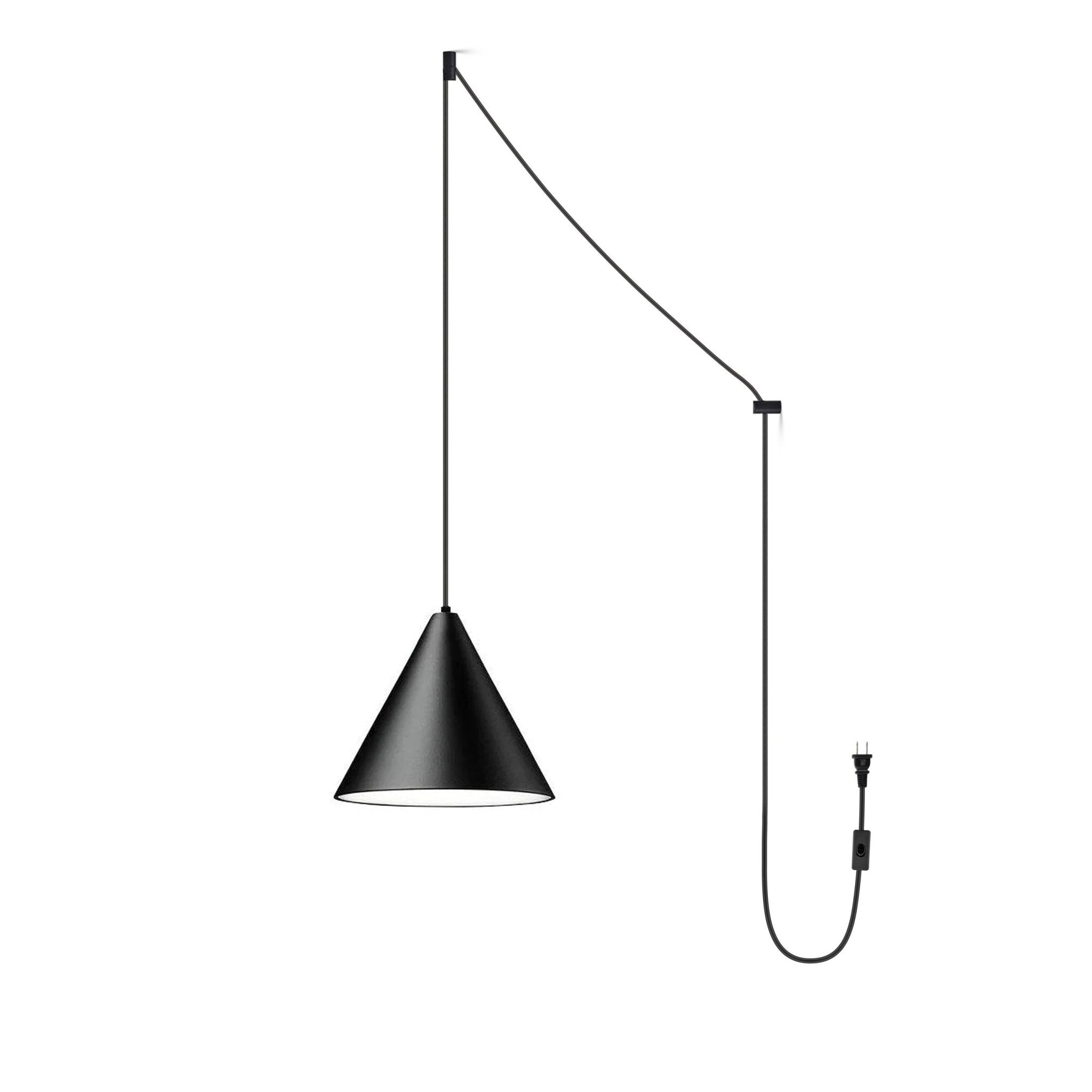 Modern Minimalist Swag Pendant Light with Extra Long Cable for Geometric Ceiling Designs