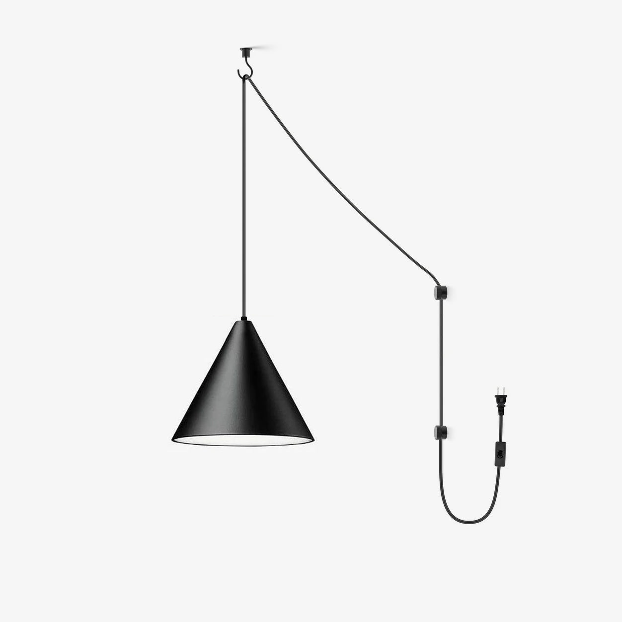 Modern Minimalist Swag Pendant Light with Extra Long Cable for Geometric Ceiling Designs