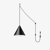 Modern Minimalist Swag Pendant Light with Extra Long Cable for Geometric Ceiling Designs