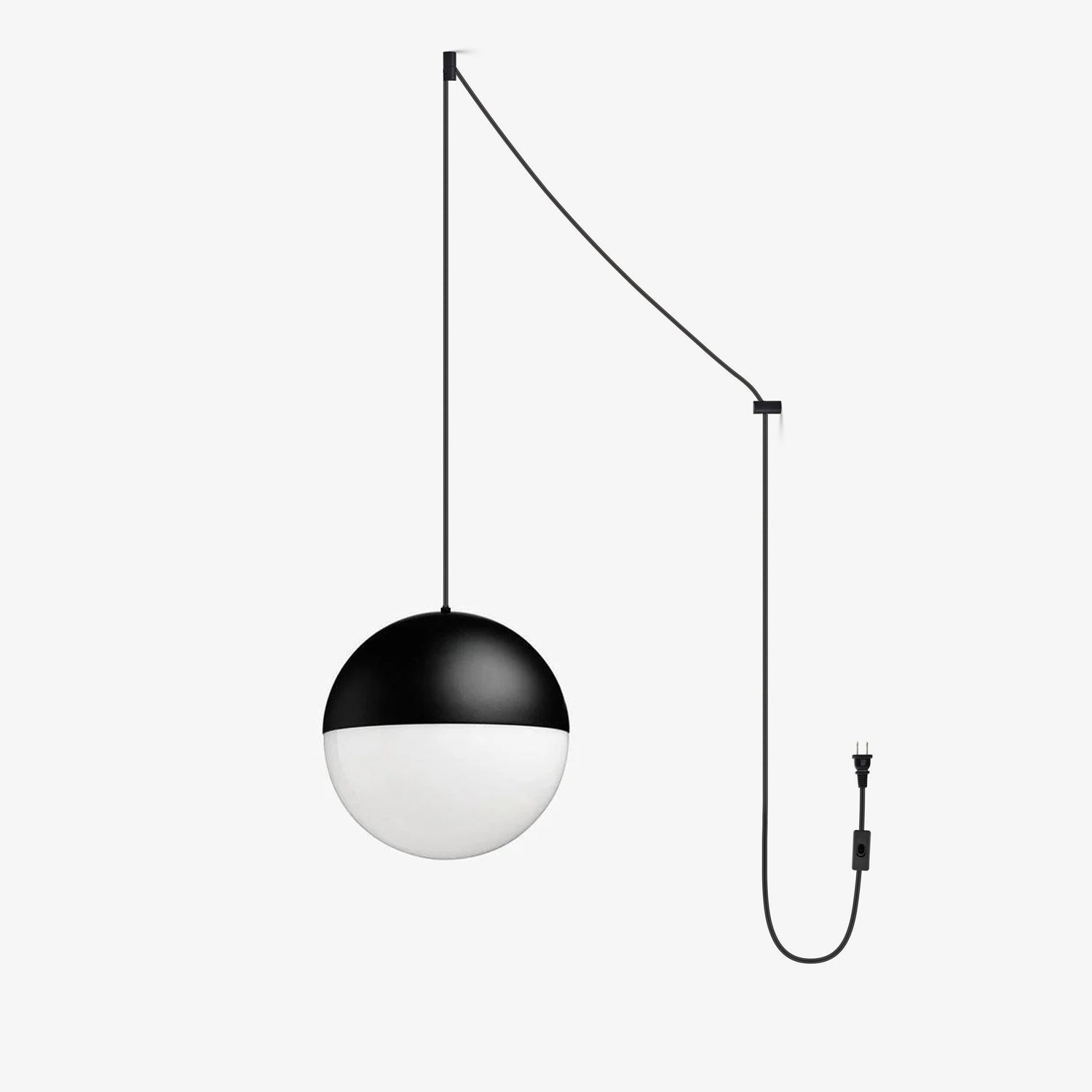 Modern Minimalist Swag Pendant Light with Extra Long Cable for Geometric Ceiling Designs