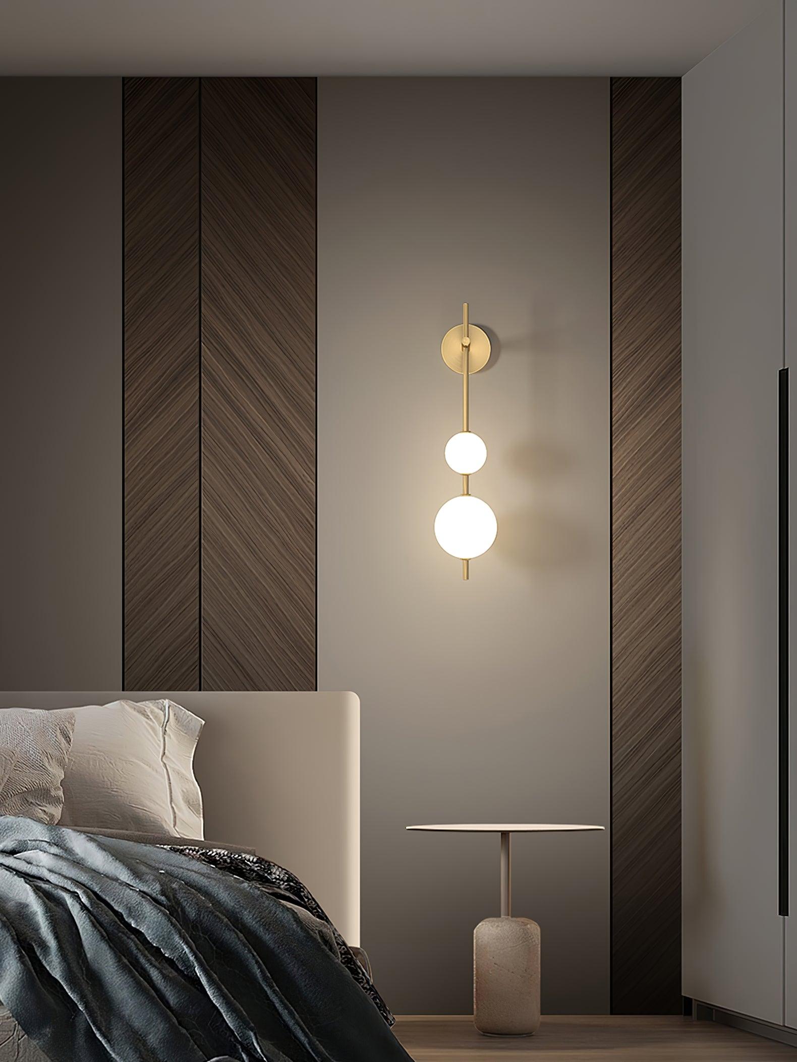 Modern Minimalist Vertical Glass Globe Wall Sconce for Bedroom Hallway and Bathroom Lighting