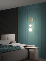 Modern Minimalist Vertical Glass Globe Wall Sconce for Bedroom Hallway and Bathroom Lighting