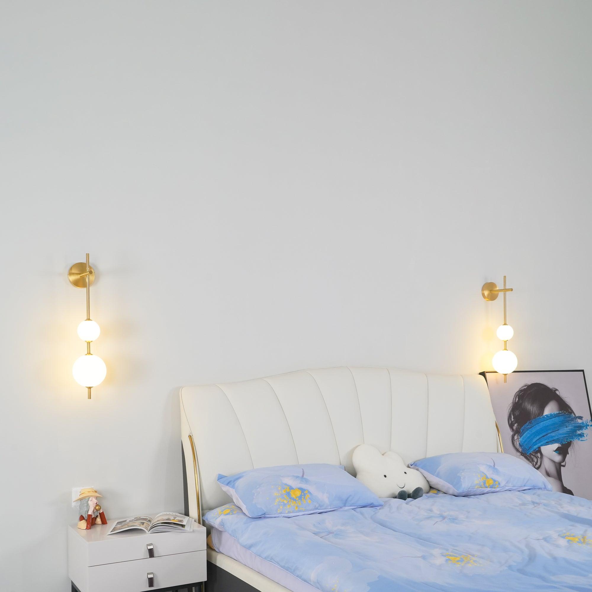 Modern Minimalist Vertical Glass Globe Wall Sconce for Bedroom Hallway and Bathroom Lighting