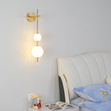 Modern Minimalist Vertical Glass Globe Wall Sconce for Bedroom Hallway and Bathroom Lighting