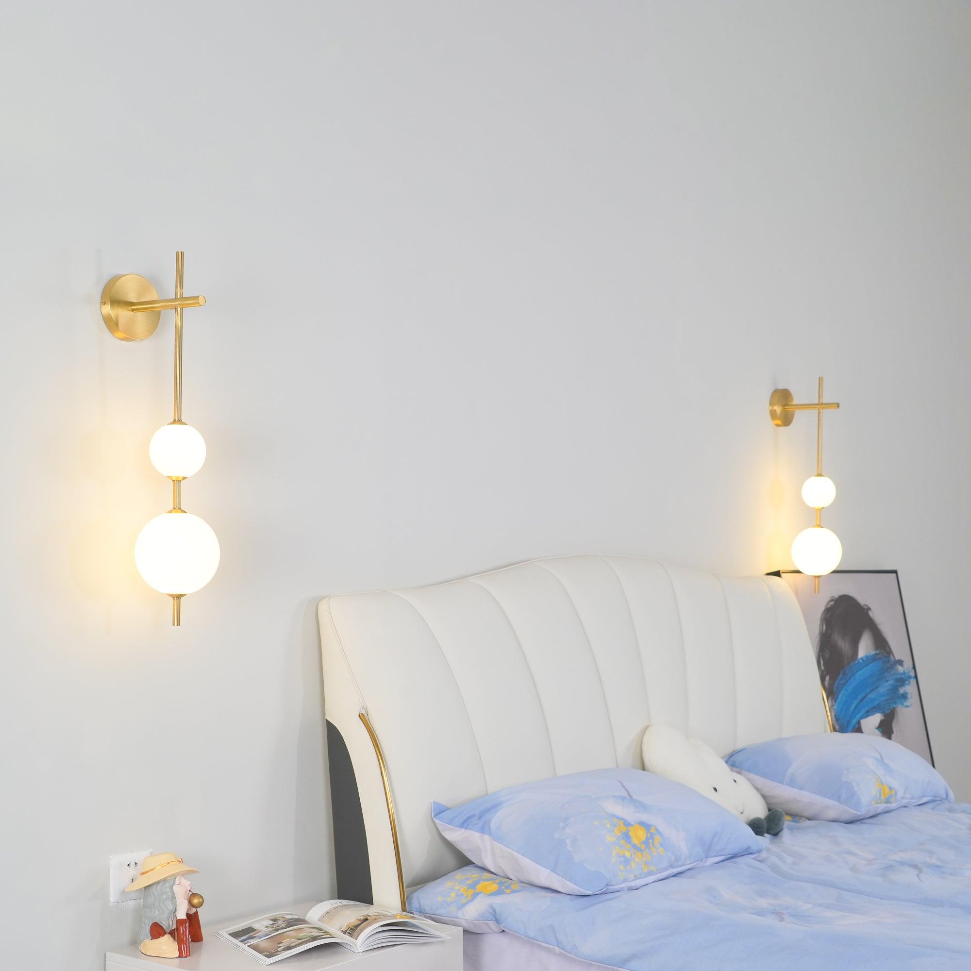 Modern Minimalist Vertical Glass Globe Wall Sconce for Bedroom Hallway and Bathroom Lighting