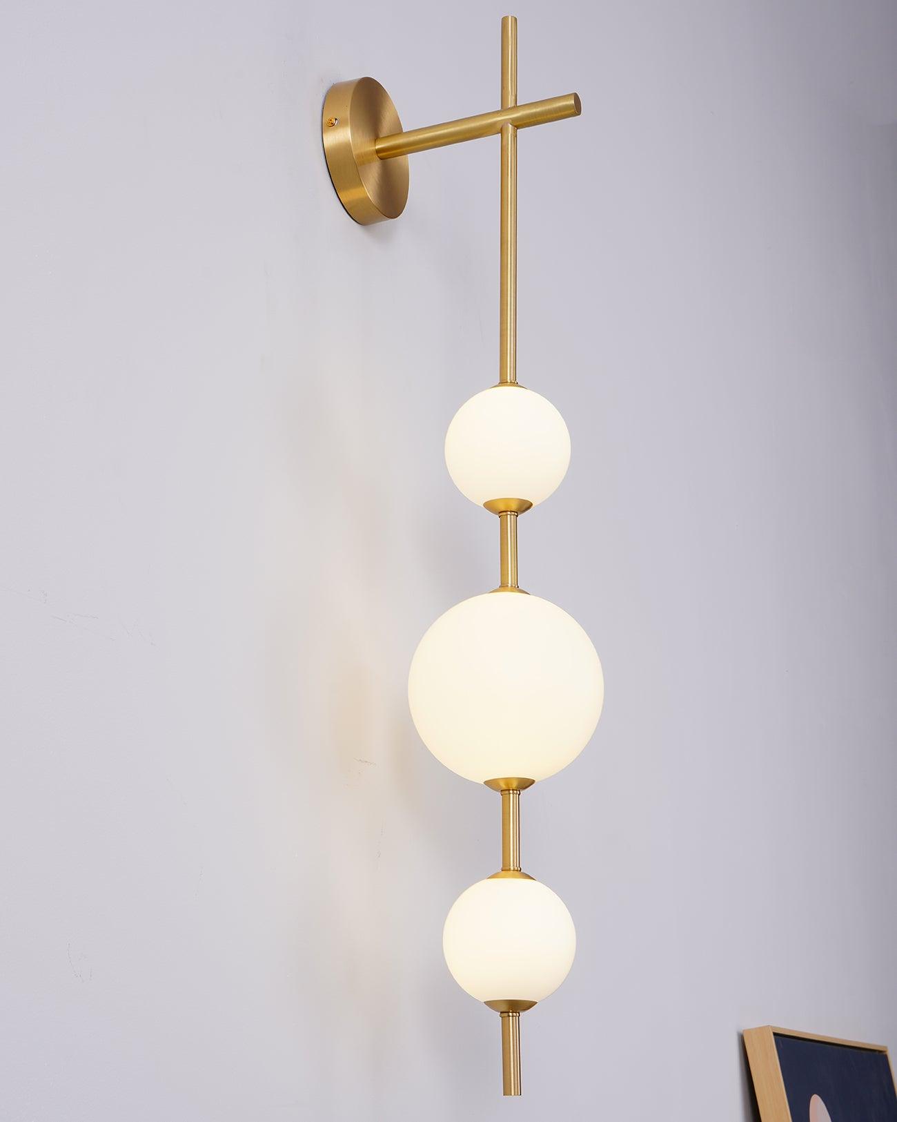 Modern Minimalist Vertical Glass Globe Wall Sconce for Bedroom Hallway and Bathroom Lighting