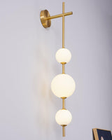 Modern Minimalist Vertical Glass Globe Wall Sconce for Bedroom Hallway and Bathroom Lighting
