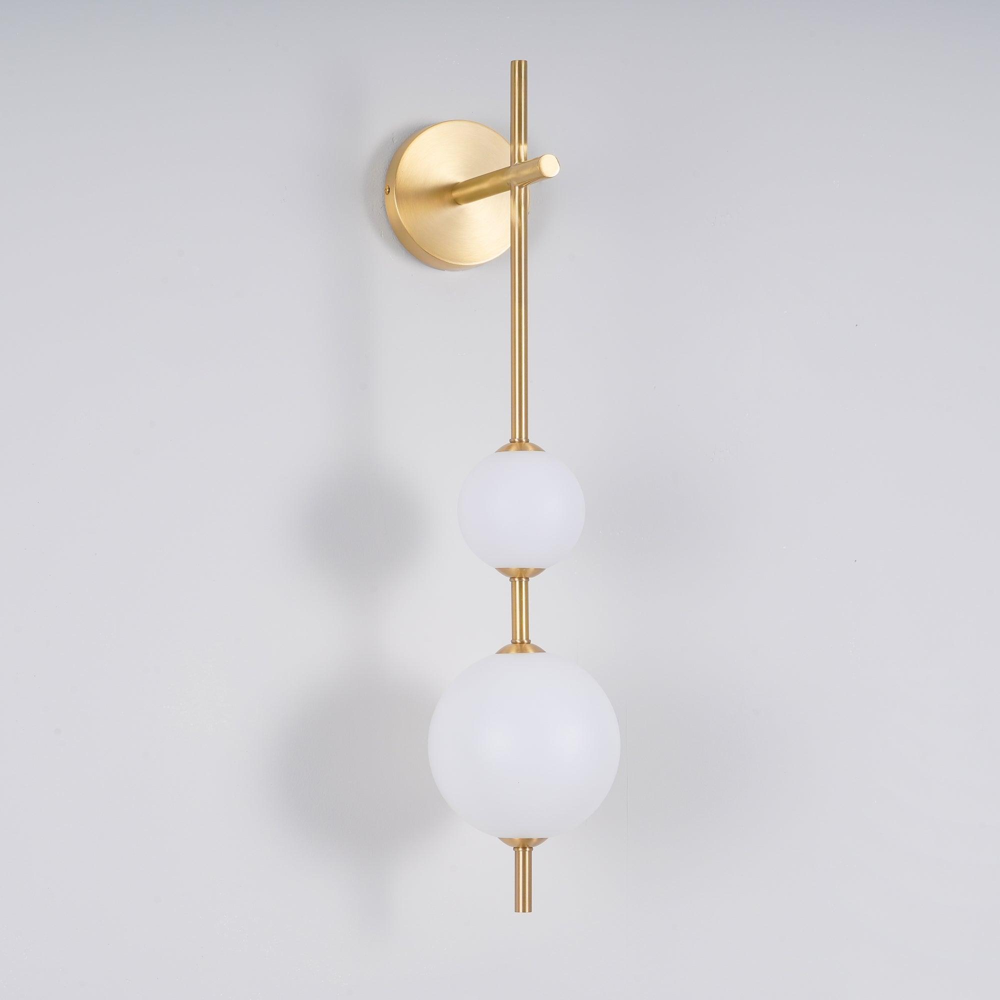 Modern Minimalist Vertical Glass Globe Wall Sconce for Bedroom Hallway and Bathroom Lighting