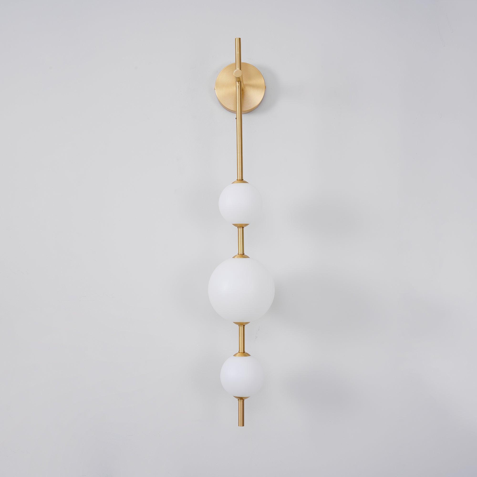Modern Minimalist Vertical Glass Globe Wall Sconce for Bedroom Hallway and Bathroom Lighting
