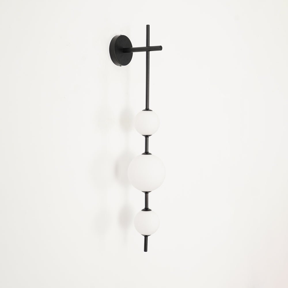 Modern Minimalist Vertical Glass Globe Wall Sconce for Bedroom Hallway and Bathroom Lighting