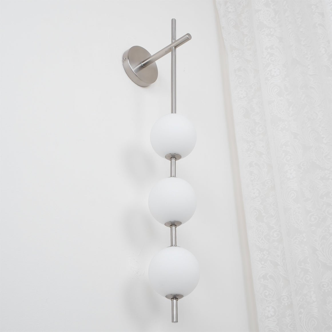 Modern Minimalist Vertical Glass Globe Wall Sconce for Bedroom Hallway and Bathroom Lighting