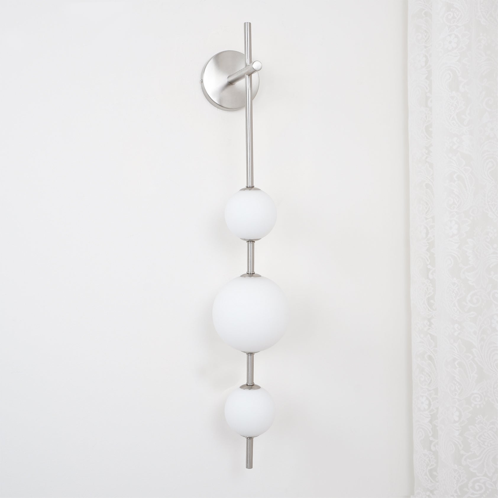 Modern Minimalist Vertical Glass Globe Wall Sconce for Bedroom Hallway and Bathroom Lighting