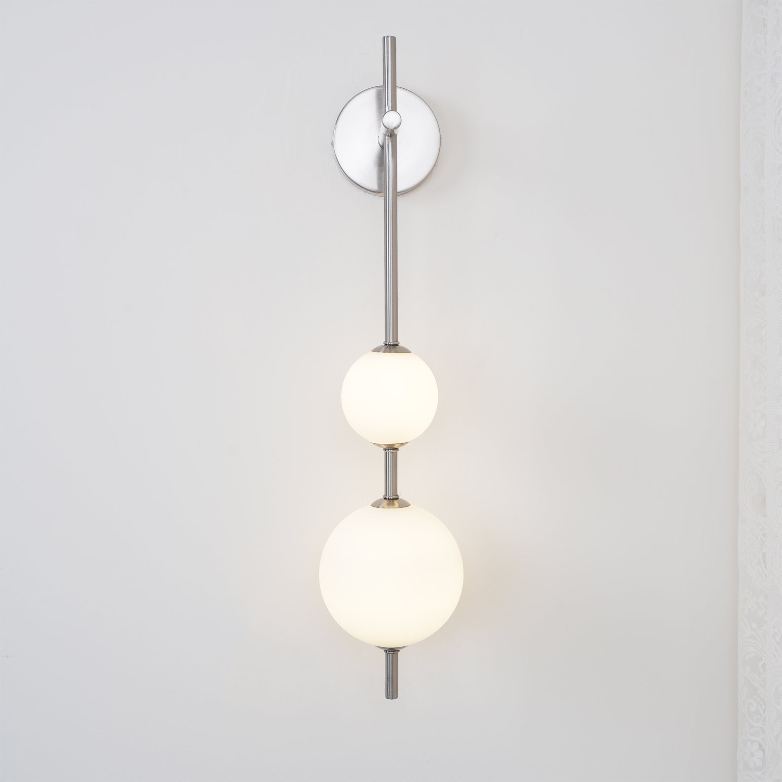 Modern Minimalist Vertical Glass Globe Wall Sconce for Bedroom Hallway and Bathroom Lighting