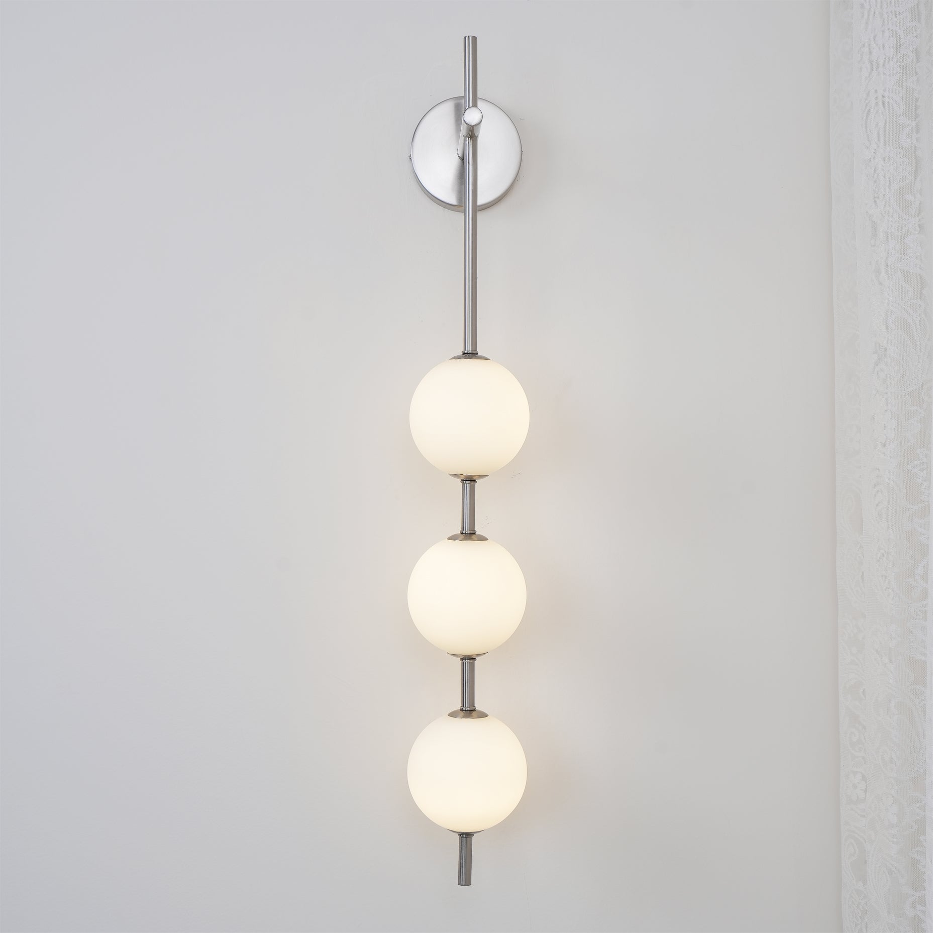 Modern Minimalist Vertical Glass Globe Wall Sconce for Bedroom Hallway and Bathroom Lighting