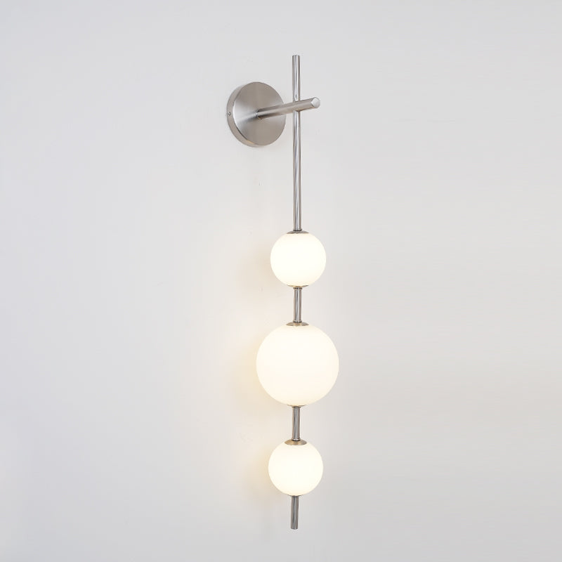 Modern Minimalist Vertical Glass Globe Wall Sconce for Bedroom Hallway and Bathroom Lighting