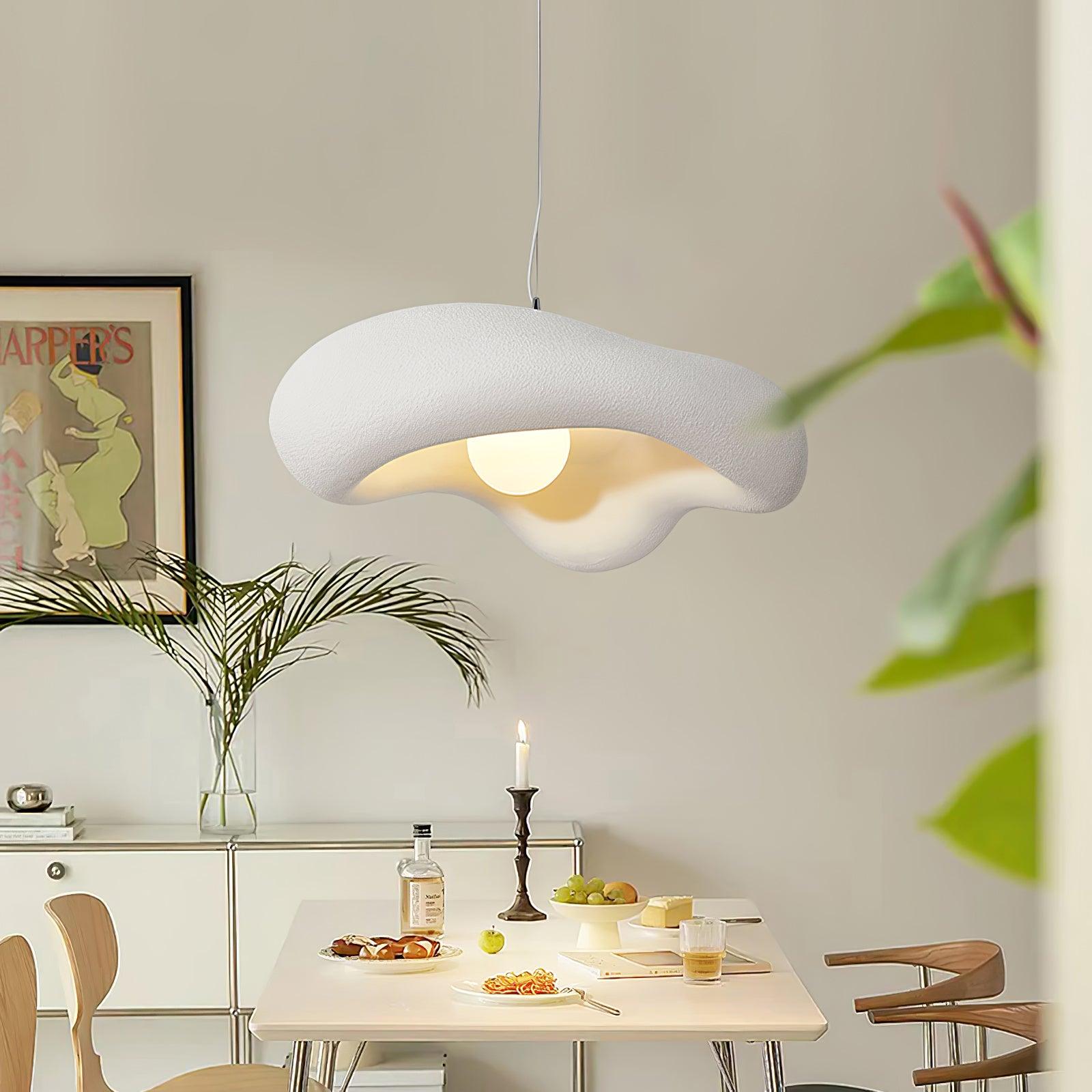 Modern Minimalist Wabi Sabi Pendant Light Organic Texture Resin Style Hanging Lamp for Dining