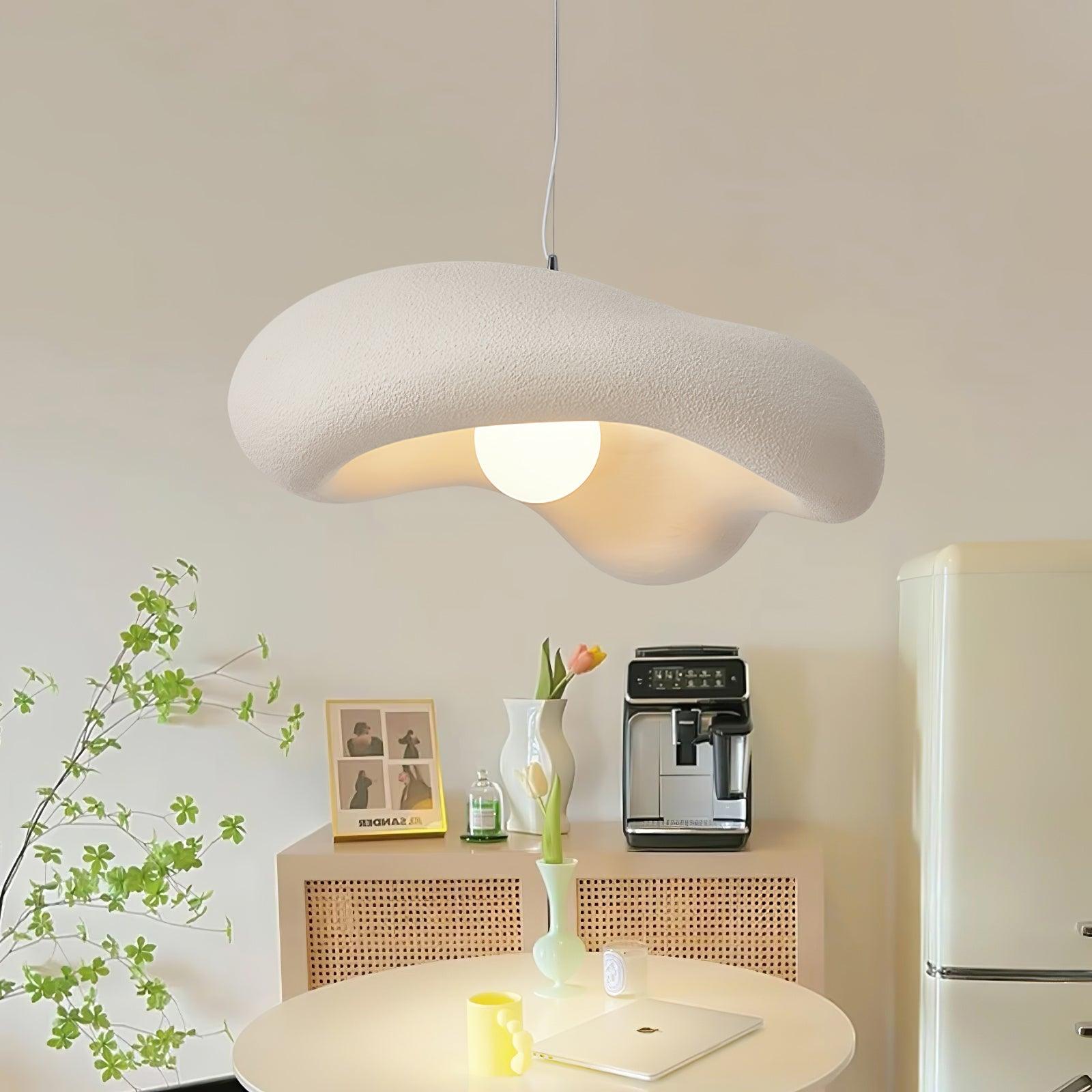 Modern Minimalist Wabi Sabi Pendant Light Organic Texture Resin Style Hanging Lamp for Dining