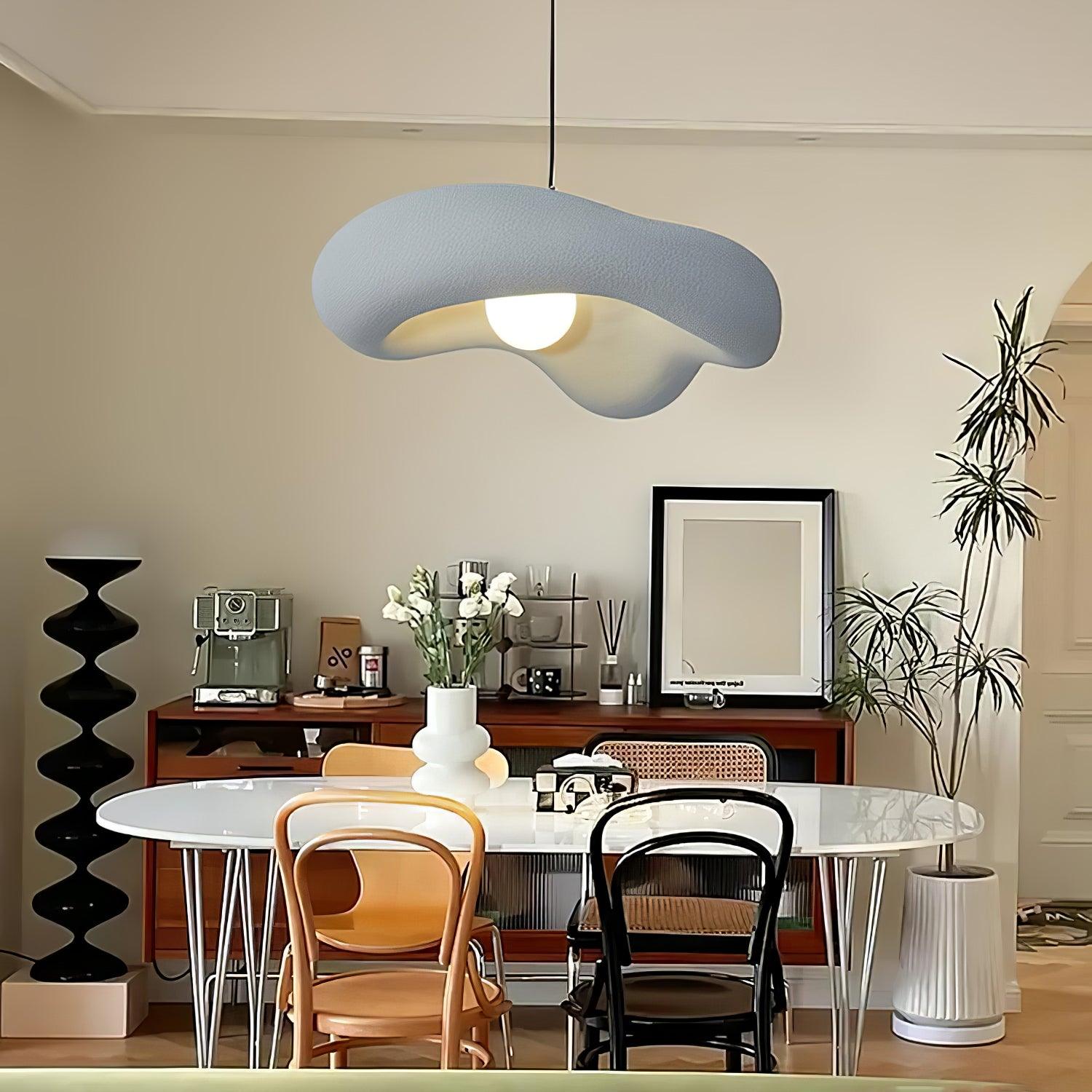 Modern Minimalist Wabi Sabi Pendant Light Organic Texture Resin Style Hanging Lamp for Dining