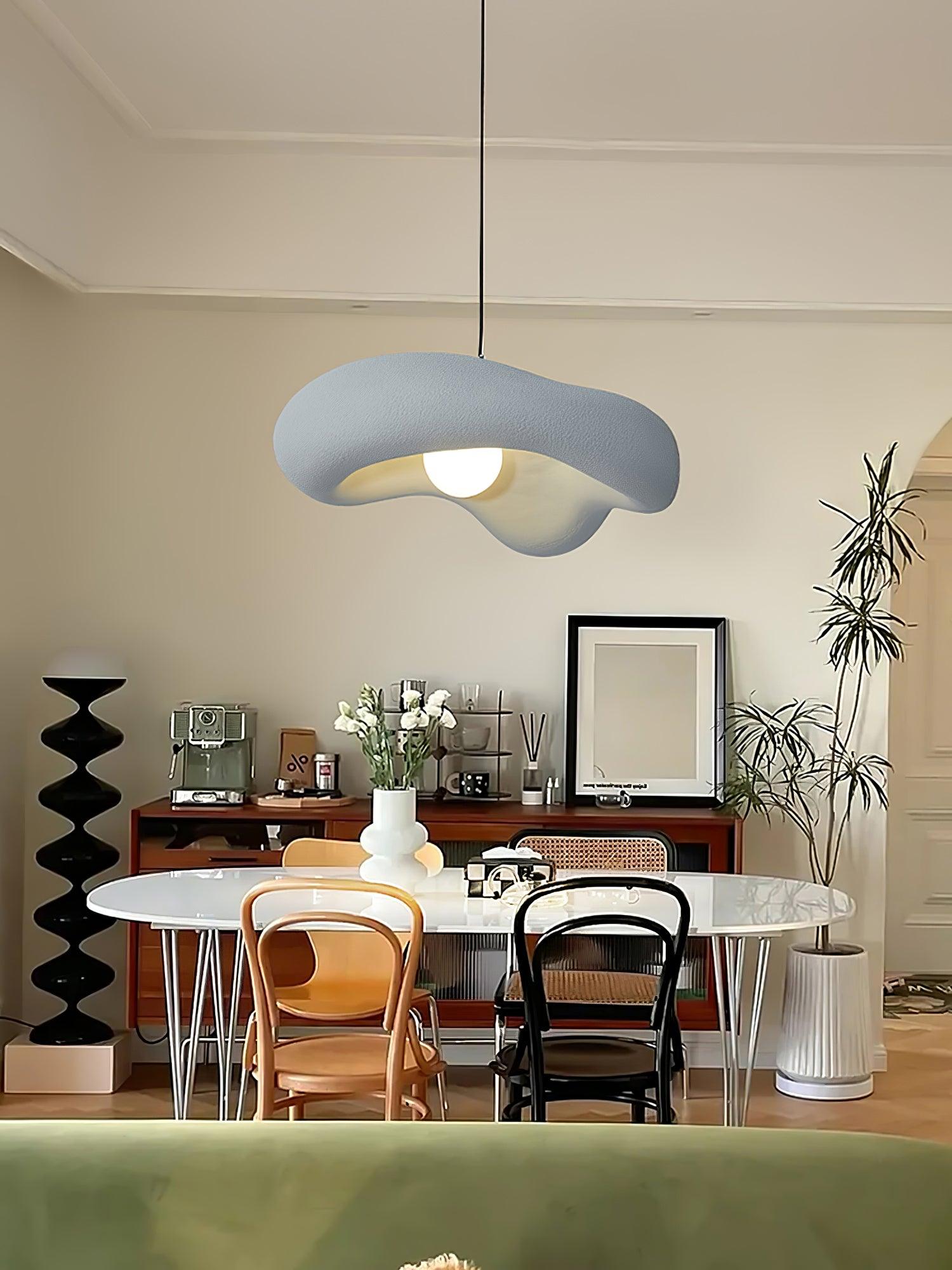 Modern Minimalist Wabi Sabi Pendant Light Organic Texture Resin Style Hanging Lamp for Dining