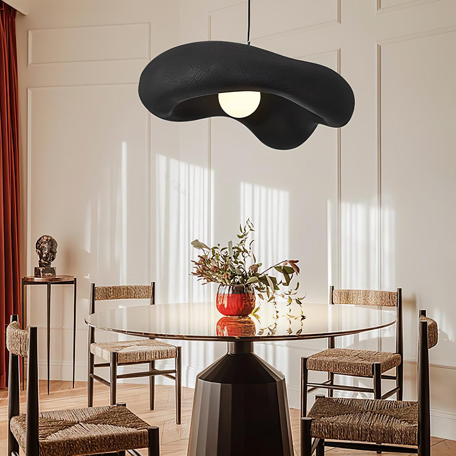 Modern Minimalist Wabi Sabi Pendant Light Organic Texture Resin Style Hanging Lamp for Dining