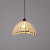 Modern Minimalist Walnut Wood and White Fabric Pendant Light for Dining and Living Areas