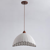 Modern Minimalist Walnut Wood and White Fabric Pendant Light for Dining and Living Areas