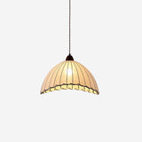 Modern Minimalist Walnut Wood and White Fabric Pendant Light for Dining and Living Areas