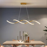 Modern Minimalist Wave Design LED Pendant Light for Dining and Living Rooms