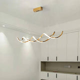 Modern Minimalist Wave Design LED Pendant Light for Dining and Living Rooms