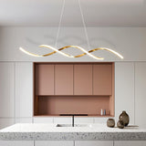 Modern Minimalist Wave Design LED Pendant Light for Dining and Living Rooms