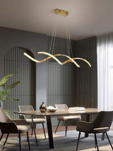 Modern Minimalist Wave Design LED Pendant Light for Dining and Living Rooms