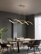 Modern Minimalist Wave Design LED Pendant Light for Dining and Living Rooms