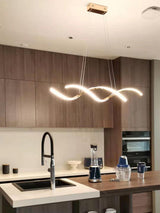 Modern Minimalist Wave Design LED Pendant Light for Dining and Living Rooms