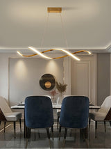 Modern Minimalist Wave Design LED Pendant Light for Dining and Living Rooms
