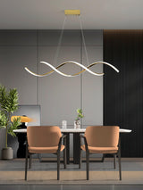 Modern Minimalist Wave Design LED Pendant Light for Dining and Living Rooms