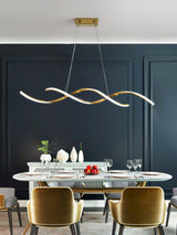 Modern Minimalist Wave Design LED Pendant Light for Dining and Living Rooms