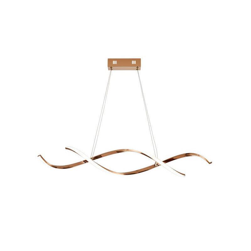 Modern Minimalist Wave Design LED Pendant Light for Dining and Living Rooms