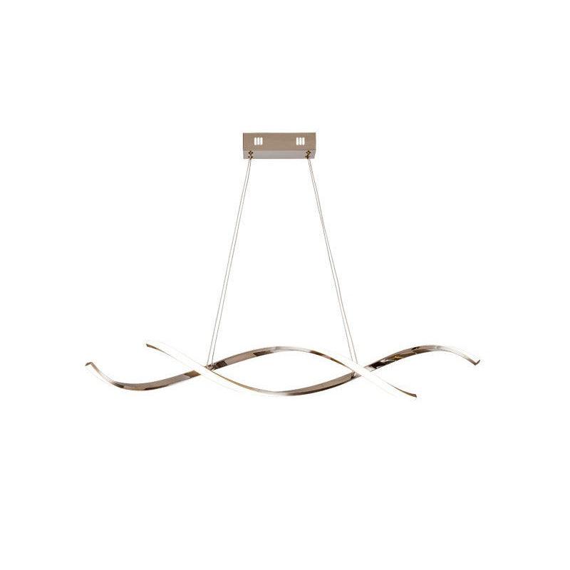 Modern Minimalist Wave Design LED Pendant Light for Dining and Living Rooms
