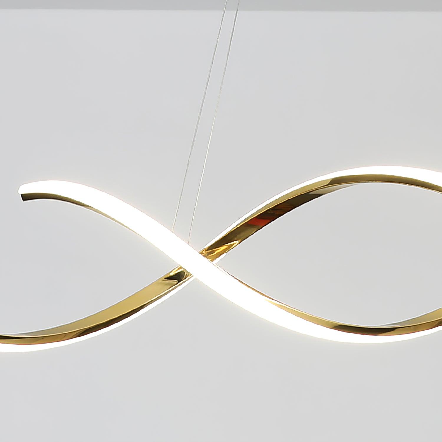 Modern Minimalist Wave Design LED Pendant Light for Dining and Living Rooms