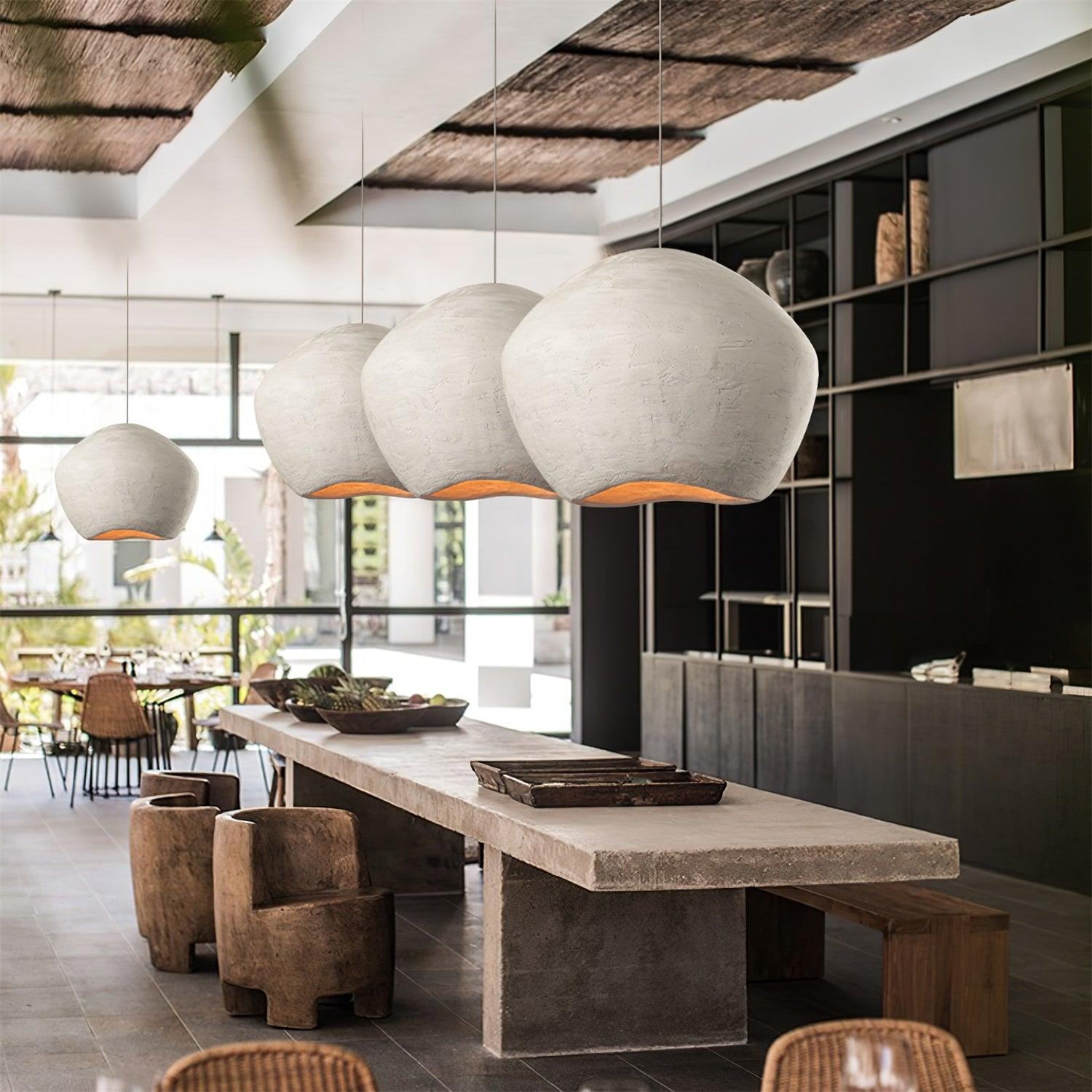 Modern Minimalist White Dome Pendant Light for Living Room and Dining Room