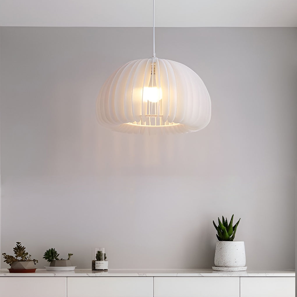 Modern Minimalist White Lantern LED Hanging Light with Adjustable Color Temperature for Bedroom