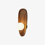 Modern Minimalist Wood and Glass Globe LED Wall Sconce for Bedroom Living Room