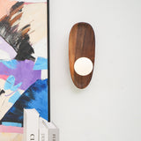 Modern Minimalist Wood and Glass Globe LED Wall Sconce for Bedroom Living Room